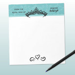 Princess Tiara op Blauwe Koninklijke Desk Notitieblok<br><div class="desc">Charm een klein meisje met deze schattige prinsesprins met haar eigen naam. Eenvoudig ontwerp van een tiara en een hart met een zwoere bloei in vet zwart op een blauwe achtergrond. Geef enkel de tekstopties in de gemakkelijke Zazzle tekstredacteur uit. Zie andere overeenkomende of soortgelijke objecten in hetzelfde thema.</div>