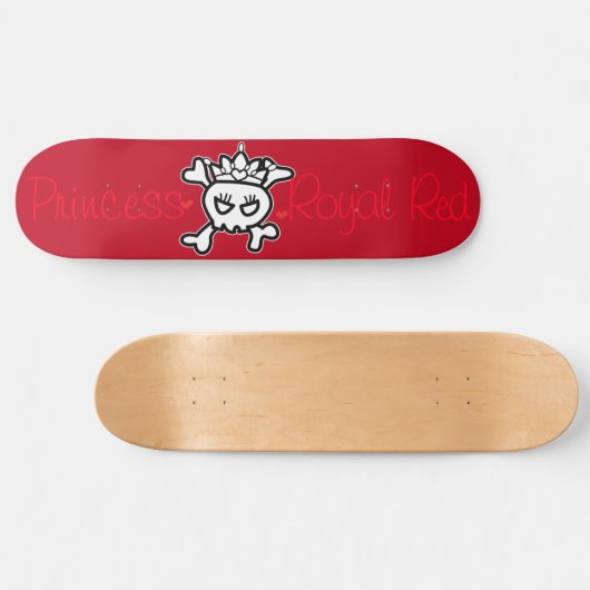 Princess Tiara op Royal Red Persoonlijk Skateboard (Horizontaal)