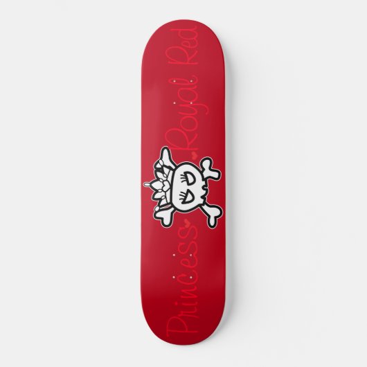 Princess Tiara op Royal Red Persoonlijk Skateboard (Voorkant)