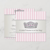 Princess Tiara Pink Princess Baby shower Kaart (Voorkant / Achterkant)