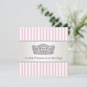 Princess Tiara Pink Princess Baby shower Kaart (Staand voorkant)