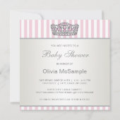 Princess Tiara Pink Princess Baby shower Kaart (Achterkant)