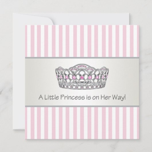 Princess Tiara Pink Princess Baby shower Kaart (Voorkant)