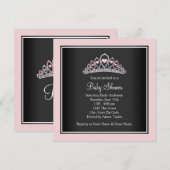 Princess Tiara Pink Princess Baby shower Kaart (Voorkant / Achterkant)