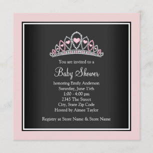 Princess Tiara Pink Princess Baby shower Kaart