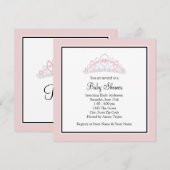 Princess Tiara Pink Princess Baby shower Kaart (Voorkant / Achterkant)
