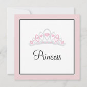 Princess Tiara Pink Princess Baby shower Kaart (Achterkant)