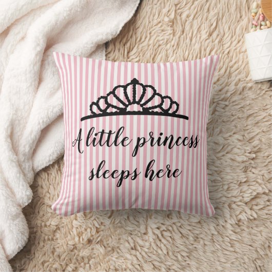 Princess Tiara Pink Stripe Persoonlijke Pillow Kussen (Deken)