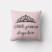 Princess Tiara Pink Stripe Persoonlijke Pillow Kussen (Voorkant)