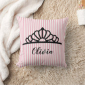 Princess Tiara Pink Stripe Persoonlijke Pillow Kussen (Deken)