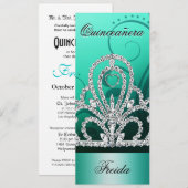 Princess Tiara Quinceanera (aqua) Kaart (Voorkant / Achterkant)
