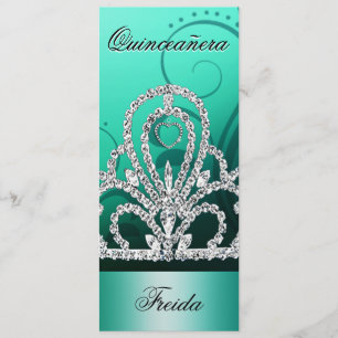Princess Tiara Quinceanera (aqua) Kaart