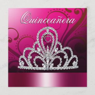 Princess Tiara Quinceanera (fuschia) Kaart
