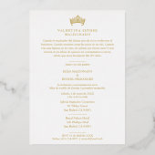 Princess Tiara Quinceañera Photo Fancy Calligraphy Folie Uitnodiging (Achterkant)