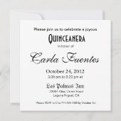 Princess Tiara Quinceanera (zilver) Kaart (Achterkant)