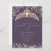 Princess tiara roos gold glitter foto Sweet 16 Kaart (Voorkant)