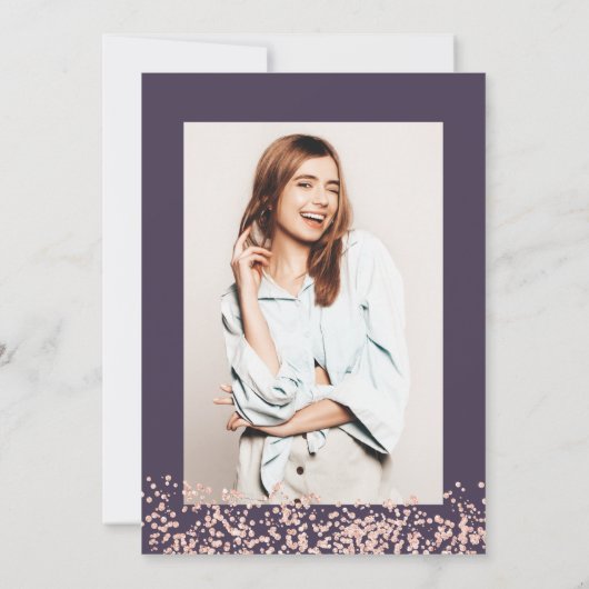 Princess tiara roos gold glitter foto Sweet 16 Kaart (Achterkant)