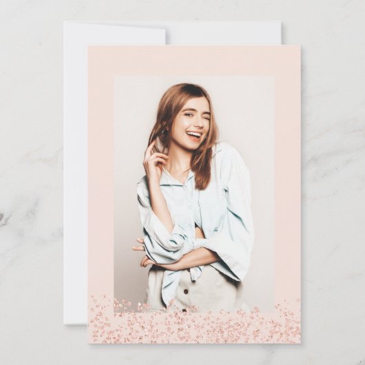 Princess tiara roos gold glitter foto Sweet 16 Kaart (Achterkant)