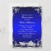 Princess Tiara Royal Blue Sparkle Quinceanera Kaart (Achterkant)