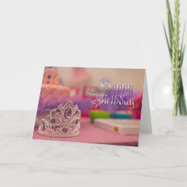  Princess Tiara Roze Paarse Verjaardag Kaart