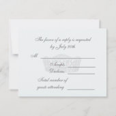 Princess Tiara RSVP White Response Kaart (Achterkant)