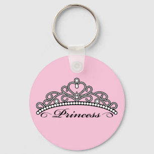 Princess Tiara Sleutelhanger (roze achtergrond)