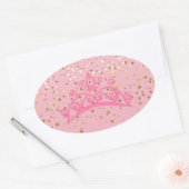 Princess Tiara & Stars-Stickers Ovale Sticker (Envelop)
