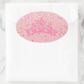 Princess Tiara & Stars-Stickers Ovale Sticker (Tas)