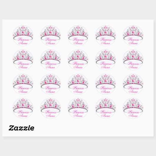 Princess Tiara Verjaardag Stickers (Vel)
