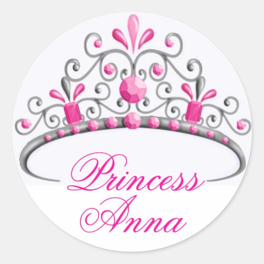 Princess Tiara Verjaardag Stickers (Voorkant)