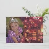 Princess Turning 4 Uitnodigingen voor geboortedag (Staand voorkant)