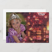 Princess Turning 4 Uitnodigingen voor geboortedag (Voorkant / Achterkant)