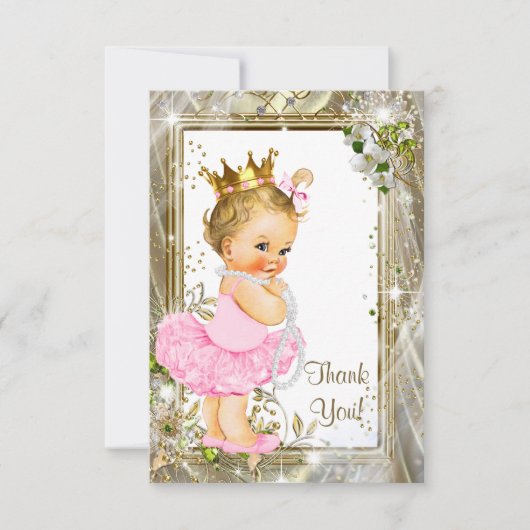 Princess Tutu Baby shower Dank u Bedankkaart (Voorkant)