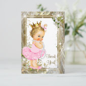 Princess Tutu Baby shower Dank u Bedankkaart (Staand voorkant)