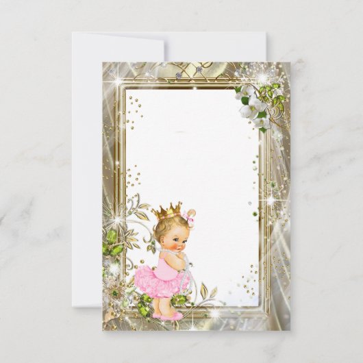 Princess Tutu Baby shower Dank u Bedankkaart (Achterkant)