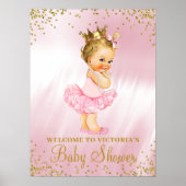 Princess Tutu Baby shower Welcome Sign Blonde Poster (Voorkant)