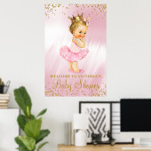 Princess Tutu Baby shower Welcome Sign Blonde Poster (Thuiskantoor)