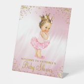 Princess Tutu Baby shower Welkomstbord Reclamebord Met Voetstuk (Voorkant)
