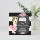 Princess Tutu Girls Krijtbord Baby shower Kaart (Staand voorkant)