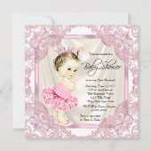 Princess Tutu Pearls Ballerina Baby shower Kaart (Voorkant)