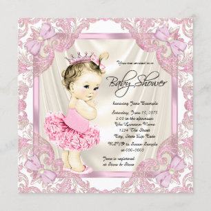 Princess Tutu Pearls Ballerina Baby shower Kaart