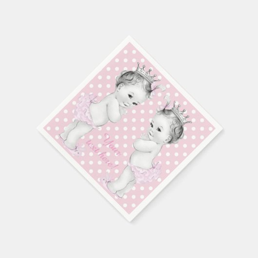 Princess Twin Girl Shower Servet (Hoek)