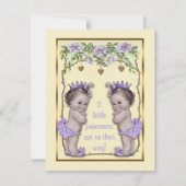 Princess Twin  Rozen & Harten Baby shower Kaart (Voorkant)