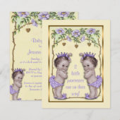 Princess Twin  Rozen & Harten Baby shower Kaart (Voorkant / Achterkant)