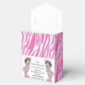 Princess Twins Baby shower Roze Zebra Patroon Bedankdoosjes (Geopend)