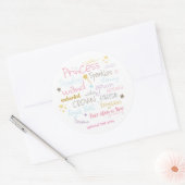 PRINCESS-typografie verjaardagsfeest aangepaste st Ronde Sticker (Envelop)