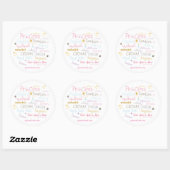 PRINCESS-typografie verjaardagsfeest aangepaste st Ronde Sticker (Vel)