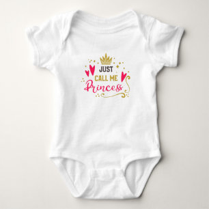 Princess Typography Pink Girly Baby Glam Gold Romper