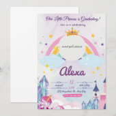 Princess Unicorn Afstuderen voor meisjes Kaart (Voorkant / Achterkant)