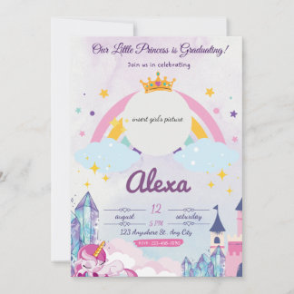 Princess Unicorn Afstuderen voor meisjes Kaart